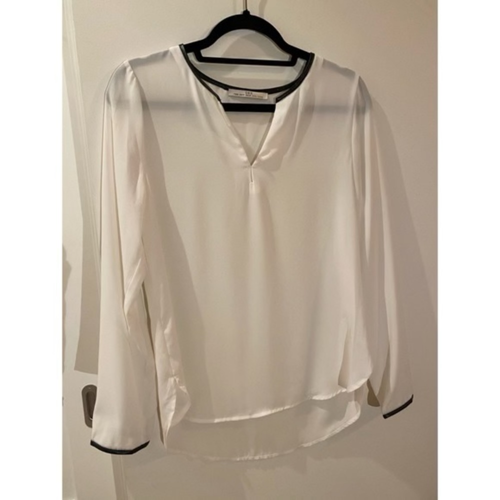 Dex Blouse with Leather Detailing